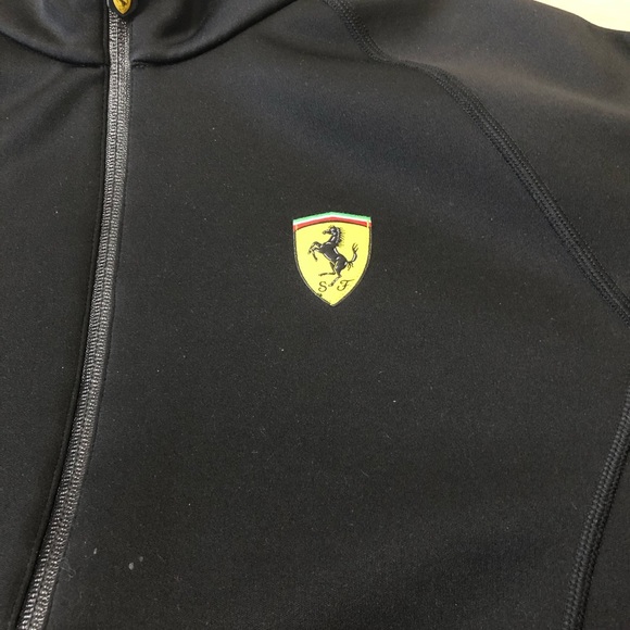 Ferrari Mens Zip Up Sweater Black - Size Medium - Picture 2 of 5